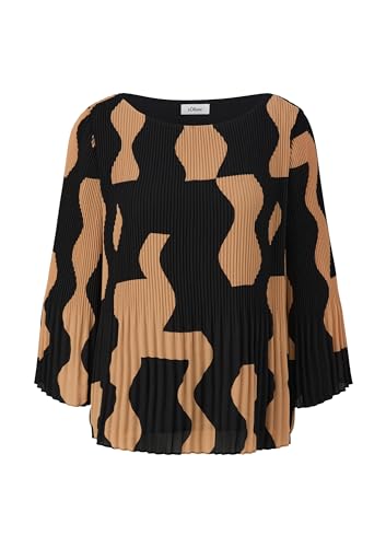 s.Oliver Black Label damska bluzka z rękawami 3/4, czarna, 38, czarny, 38