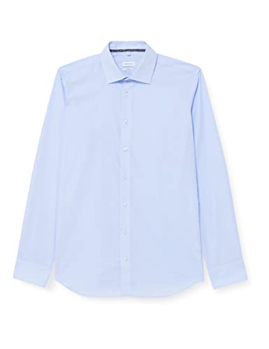 Seidensticker Męska koszula biznesowa, ekstra slim fit, nie wymaga prasowania, kołnierz Kent, długi rękaw, 100% bawełna, jasnoniebieski, 37