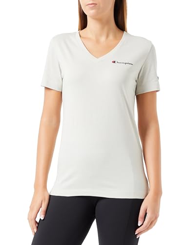 Champion Legacy American Classics W-Script Logo Light Cotton Jersey S-s Regular V-Neck Koszulka damska, Srebrny Szary, M