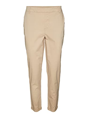 Vero Moda Damskie spodnie VMMAYRA MR zwężane bawełniane spodnie, irlandzki kremowy, S/32, Irish Cream, S x 32L