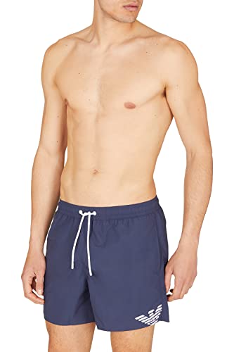 Emporio Armani Swimwear Emporio Armani Bold Boxer Swim Trunks, niebieskie/pionowe, 54, Blue/Vertical Logo