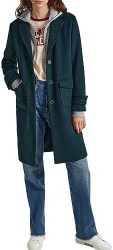 Pepe Jeans Damski płaszcz wełniany Nica, Zielony (Regent Green), M