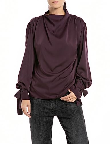 Replay Bluzka damska Straight Fit, 377 Old Wine, S