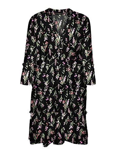 VERO MODA Damska sukienka VMEASY 3/4, krótka sukienka R1 WVN GA, czarna/AOP: Mila, XS, czarny/Aop:mila, XS