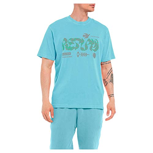 Replay Męski t-shirt M6587, 109 Aegean Sky, XL, 109 Aegean Sky, XL