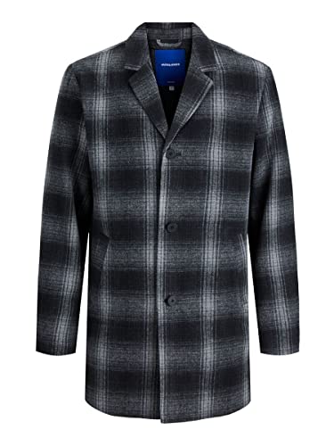 Jack & Jones Jortoby Check Coat Blk Kamizelka Mężczyźni, Czarny/Detail:CHECK, L