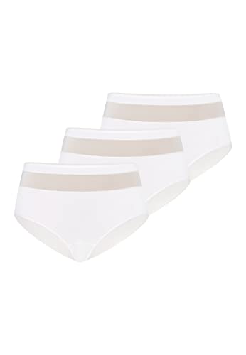 Teyli Damskie figi taliowe, bawełna, wysoka talia, 3 sztuki w opakowaniu, biały, 4XL duże rozmiary