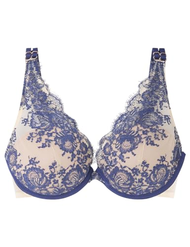 Women'secret Biustonosz Push Up Halter Kobiety, Niebieski nadruk, C