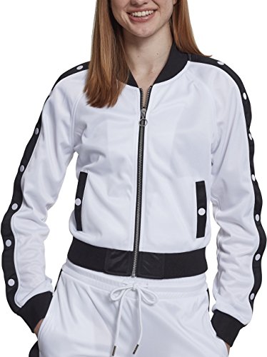 Urban Classics Damska bluza damska Button Up Track, biały (Wht/Blk/Wht 00863), XL