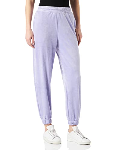 Urban Classics Damskie spodnie z wysokim stanem balon velvet Sweat Pants, lawendowy, XS