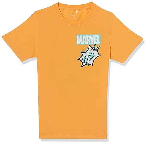 NAME IT Chłopcy NKMANTI Marvel SS TOP MAR t-shirt, Mock Orange, 116, Mock Orange, 116