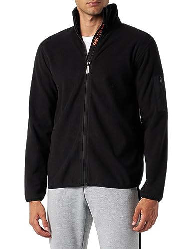 MOZZAAR Męska kurtka polarowa 14630255, czarna, M, czarny, M