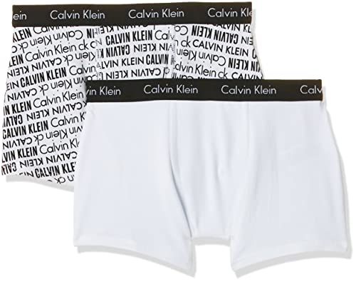 Calvin Klein Szorty Bokserki Męskie Opakowanie 2 Bawełna Elastyczna, Biały Pr/Biały, 10-12 lat