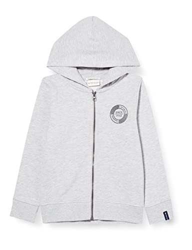 TOM TAILOR Chłopcy Kurtka z kapturem z nadrukiem logo 1029979, 15398 - Light Stone Grey Melange, 104-110