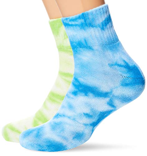 Urban Classics Skarpety uniseks Tie Dye Short Socks 2-pak, skarpety półwysokie dla mężczyzn i kobiet, rozmiary 35-50, zielony/niebieski., 47-50