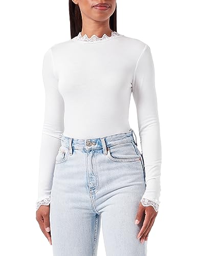 Bestseller A/S VMROSA LS Highneck Top JRS Noos, Snow White, M