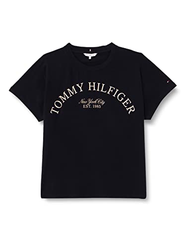 Tommy Hilfiger Damskie topy z dzianiny Relaxed Arched Hilfiger C-Nk Ss S/S Desert Sky, XL, Pustynne niebo, XL
