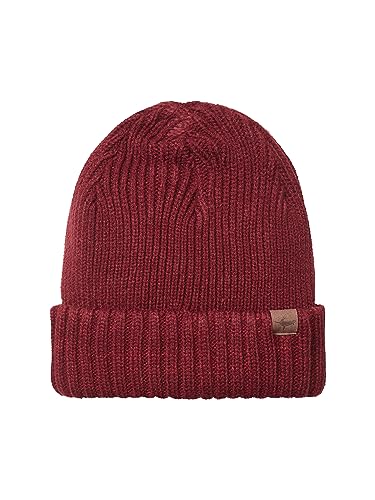 SEALSKINZ Bacton Wodoodporna czapka beanie z zawijanym mankietem na zimną pogodę, Czerwony, S-M