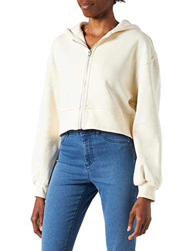 Urban Classics Damska bluza z krótkim rękawem, oversize, z zamkiem błyskawicznym, Whitesand, 3XL
