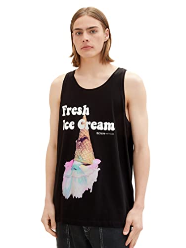 TOM TAILOR Denim Męski 1036469 tank top, 29999-czarny, XS, 2999 - Black, XS