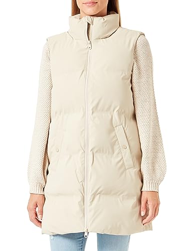 Bestseller A/S VMNOE AW23 Coated Waistcoat BOOS kamizelka damska, Oatmeal, M, Oatmeal