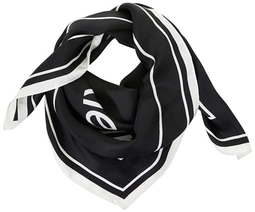 Calvin Klein Damska jedwabna bandana NY 70 x 70 szaliki, czarny Ck Black, OS, Ck czarny, Rozmiar uniwersalny