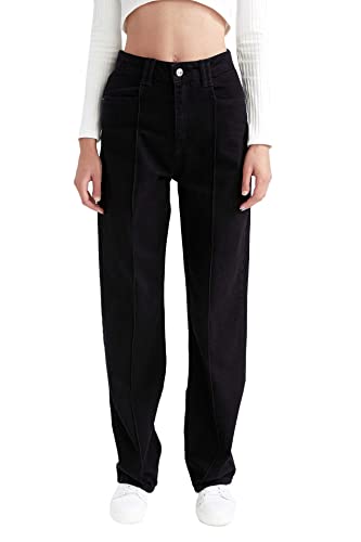 DeFacto Dżinsy damskie - spodnie jeansowe (czarne, 32), czarny, 32