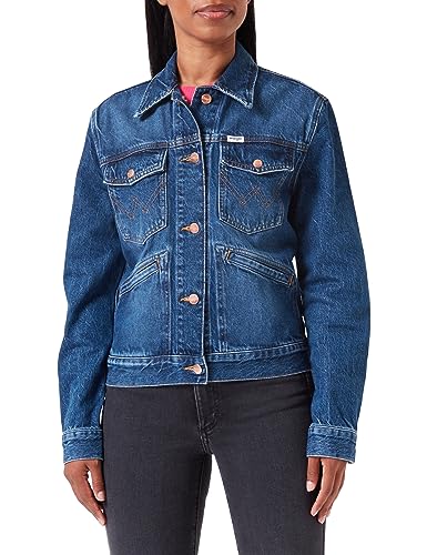 Wrangler Damska kurtka Regular Heritage Denim, Dark Wash, S