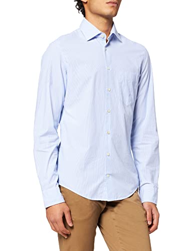 Seidensticker Męska koszula slim fit z długim rękawem popelina, jasnoniebieski, 42
