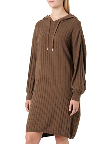 ONLY Women's ONLCAREY L/S Long Hood KNT NOOS sukienka, chestnut/szczegóły: W. melanż, S