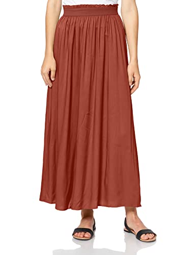 ONLY Damska spódnica maxi jednokolorowa, czerwony (henna), XL
