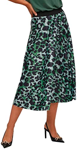 Vila Damska spódnica Vinitban Print Skirt/Su-Noos, Mineral Green/Aop:kia, XXL