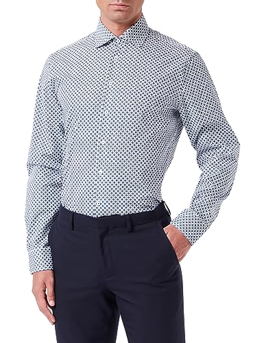 Seidensticker Męska koszula z długim rękawem Shaped Fit, zielony, 43