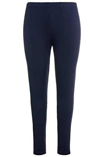 Ulla Popken Damskie legginsy bawełniane, elastyczny ściągacz, niebiesko-czarny., 32W / 32L