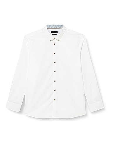 bugatti Męska koszula rekreacyjna, rękaw 1:1, biały-10, M