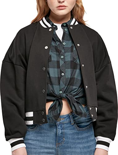 Urban Classics Damska kurtka oversize typu college Jacket Cardigan Sweater, czarna, S, czarny, S