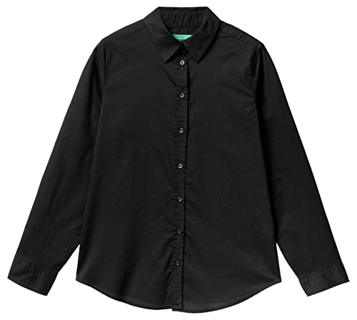 United Colors of Benetton Damska koszula 5cqy5qc13, czarna 100, rozmiar S, czarny 100, S