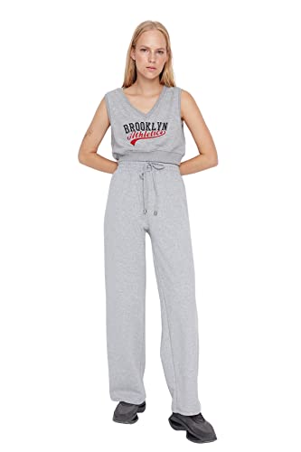 Trendyol damskie spodnie do joggingu Loungewear regularne spodnie do biegania, szary, M