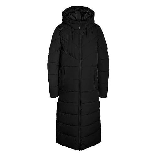 Noisy may Damski płaszcz pikowany NMDALCON L/S X-Long Coat NOOS, czarny, XS, czarny, XS