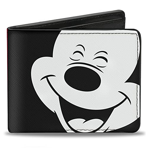 Buckle-Down Męski portfel Bifold Wallet Mickey Mouse dwustronny portfel, wielokolorowy, 10,1 cm x 8,89 cm