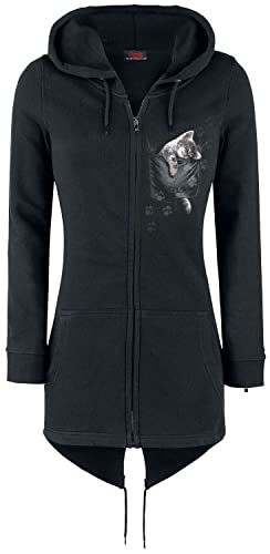 Spiral Damska bluza z kapturem Fish Tail Full Hoody-Zip Sleeve Hooded, czarny, XL