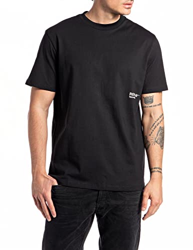 Replay T-shirt męski, czarny (098 Black), M