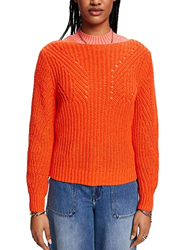 ESPRIT Damski sweter 023EE1I326, 635/pomarańczowo-czerwony, S, 635/pomarańczowy czerwony, S