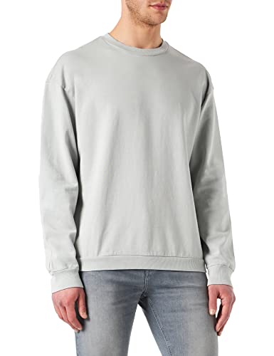 Urban Classics Męska bluza Pigment Dyed Crew Neck Basic sweter dla mężczyzn dostępny w 4 kolorach, rozmiary S - 5XL, Lightassphalt, S