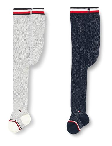 Tommy Hilfiger Legginsy dziecięce Global Stripe Tights uniseks, Navy/Off White, 62-68