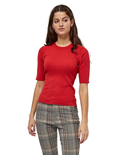 Minus Damska koszulka z dzianiny Dasia, czerwona lawa, XL