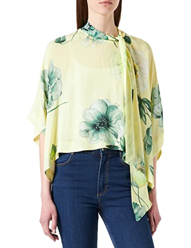 PINKO Damska koszula Baiano Blusa Crepe De Chine St, Hs4_mult.żółty/zielony, 30 PL