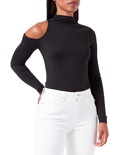 ONLY Onlbianca L/S Cold Shoulder Top JRS koszulka z długim rękawem, czarny, L
