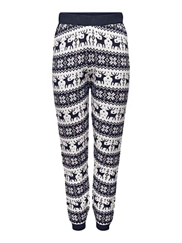 ONLY Damskie Onlxmas wygodne spodnie w kształcie płatka śniegu KNT legginsy, Nocne niebo/wzór: W. Cloud Dancer, S