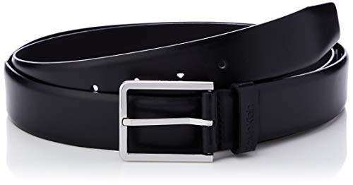 Calvin Klein Pasek męski, 3,5 cm, bombed Belt ze skóry, czarny, Rozmiar Uniwersalny (Rozmiar Producenta:115)